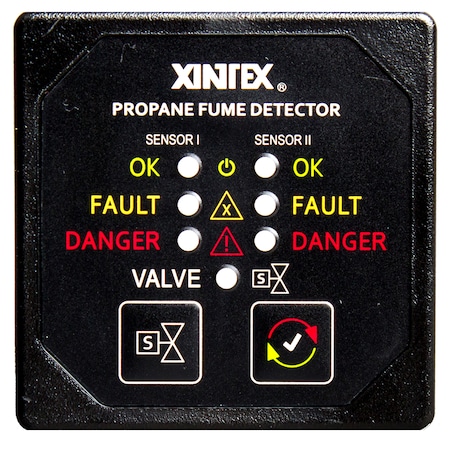 Fireboy-Xintex Propane Fume Detector & Alarm w/2 Plastic Sensors & Solenoid Va P-2BS-R